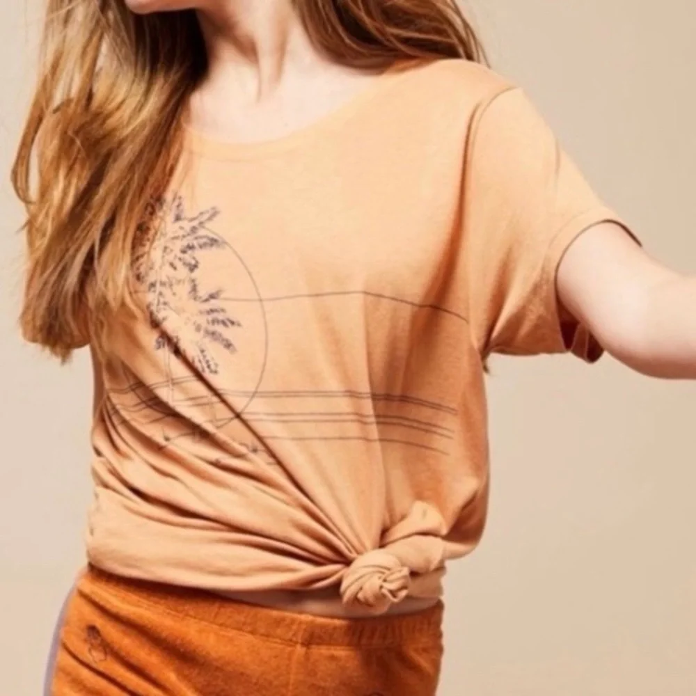 All Things Fabulous - Cotton/Linen Tee Shirt - Made Venice CA - Size S Ivory - Picture 10 of 15